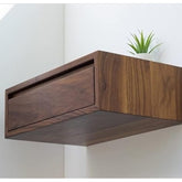 ONIJA Solid Sheesham Wood Floating nightstand with Drawer and Shelf, mid Century Bedside Table, mid Century Modern End Table, nightstand for Bedroom